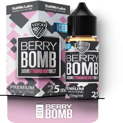 سالت ویگاد بمب توت فرنگی ترش مزه یخی | VGOD Iced Berry Bomb SaltNic E-Liquid |پادمن شاپ |