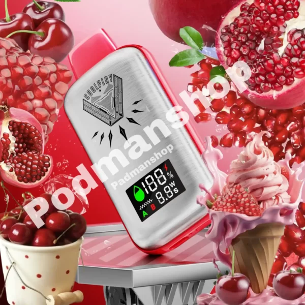 Coolplay Cherry Pomgranate16000 |puffsکول پلی طعم انار آلبالو16000هزارپاف|پادمن شاپ|