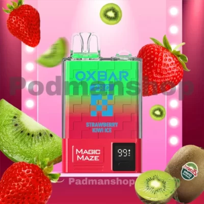 پاد یکبار مصرف اوکسبار 10هزار پاف طعم میکس توت فرنگی کیوی یخ|Oxbar Pro Magic Strawberry Kiwi Ice 10K|پادمن شاپ|