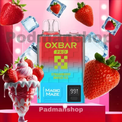 پاد یک‌بار مصرف، Oxbar Strawberry Breeze Ice، پاد 10,000 پاف، پاد طعم توت فرنگی یخی|پادمن شاپ|